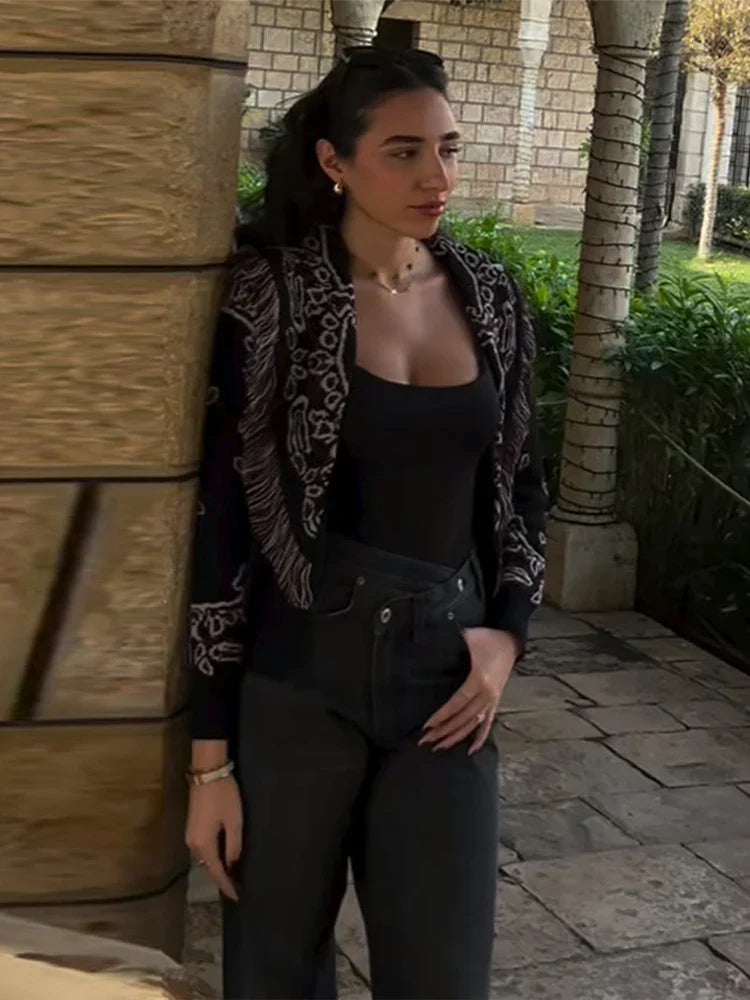 Bandana Cropped Cardigan