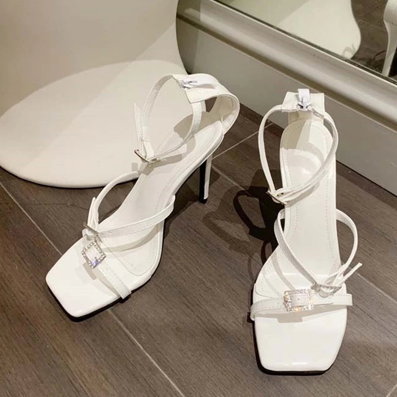 Summer Mei Red Silver White Sandals Women