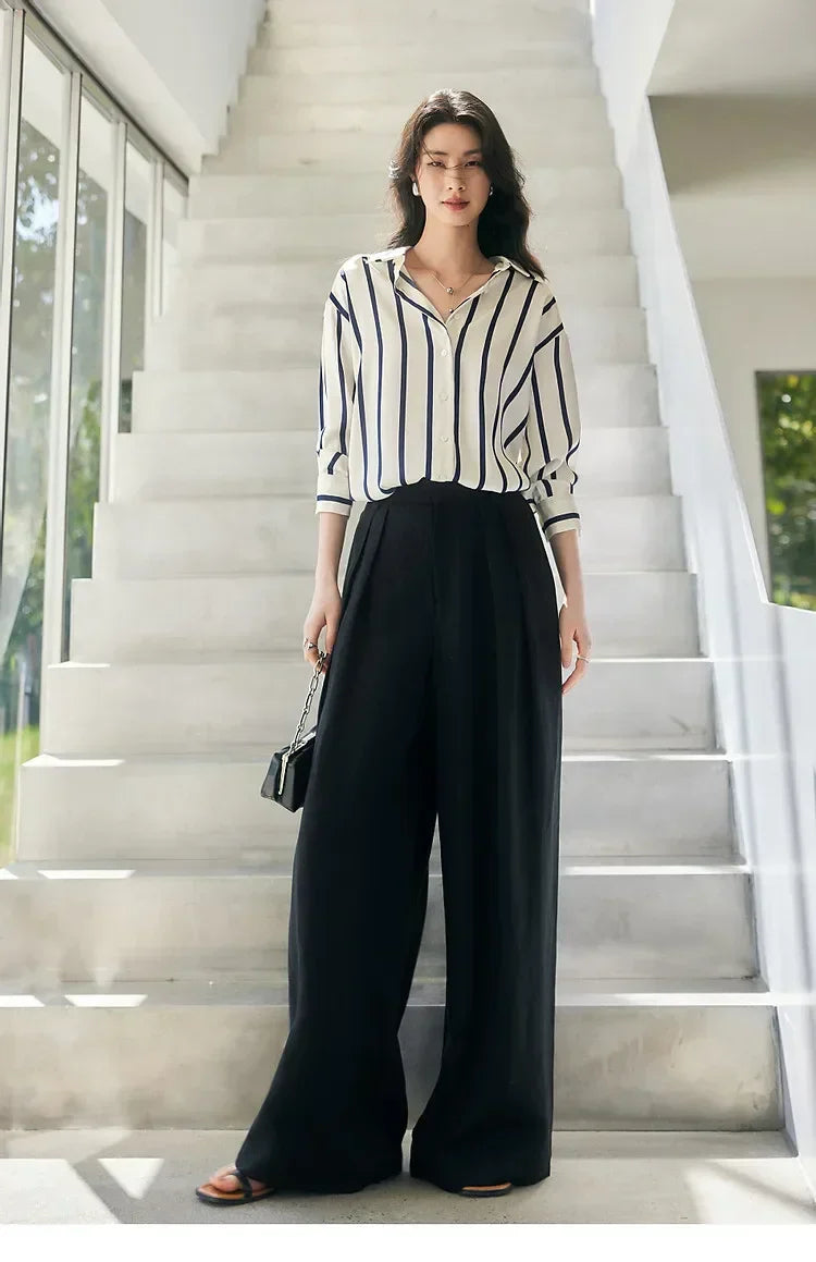 | Stripe Satin Blouse