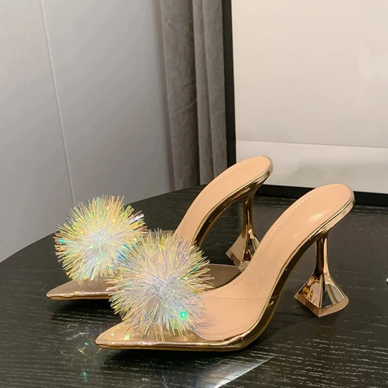 Summer PVC Transparent High Heels Slippers - Sexy Street Sandals