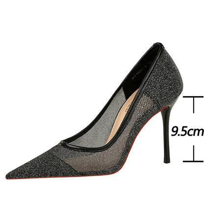 Lace Mesh High Heel Stilettos for Women - Sexy Party Shoes