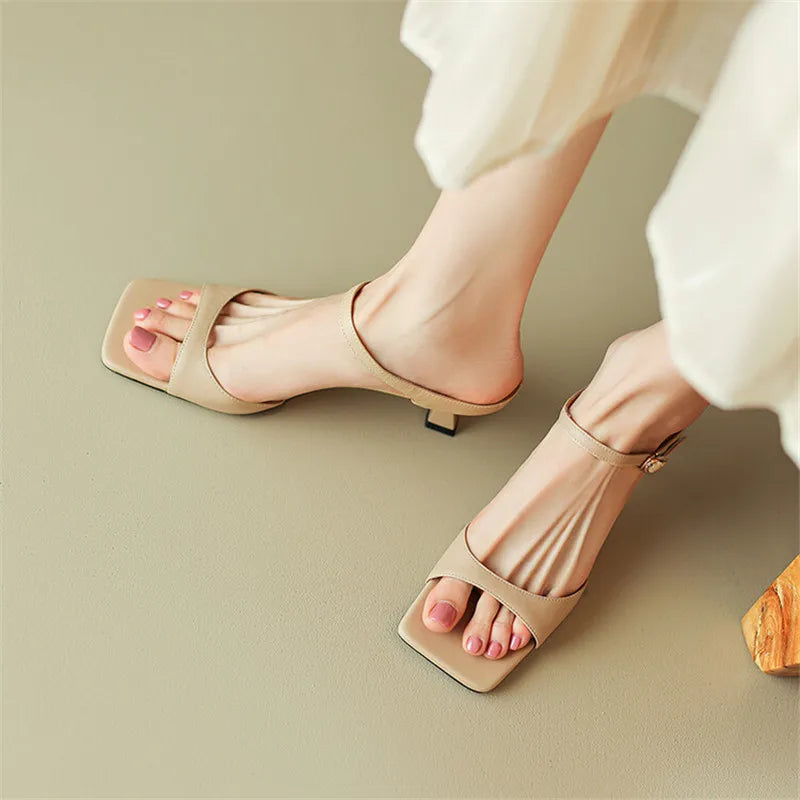 | Leather Heel Mules