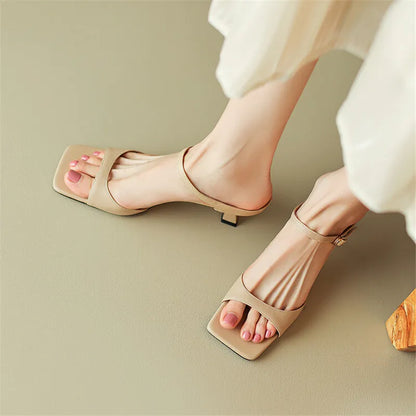 | Leather Heel Mules