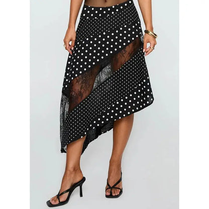 Zip Low Waist Floral Lace Skirt