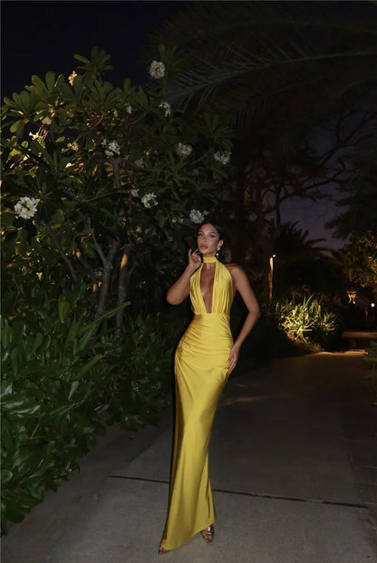 Halter Neck Maxi Dress