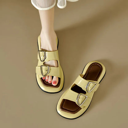 | Twin-Buckle Slide Sandals