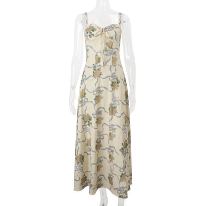 Floral Print Spaghetti Strap Midi Dress
