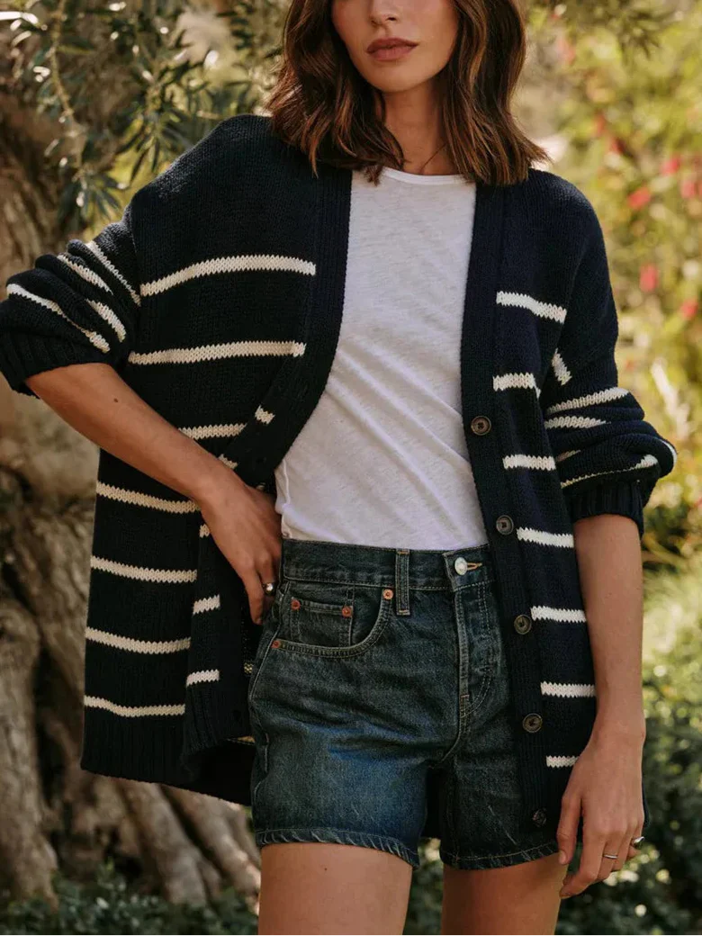 | Organic Striped Cardigan