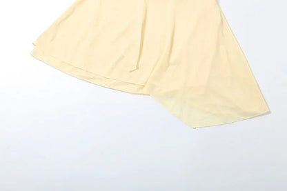 Halter Neck Plunging Cowl Ruffle Layered Hem Mini Dress