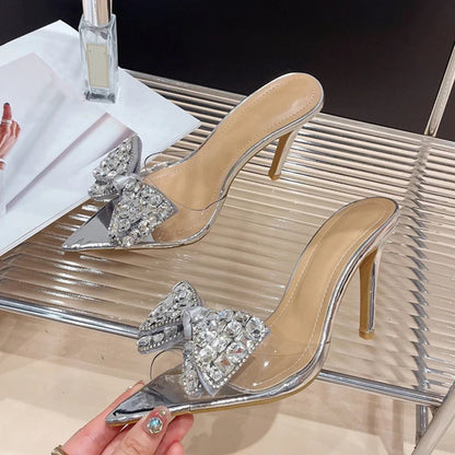 Golden Silver High Heels Slippers for Summer Street Style Women