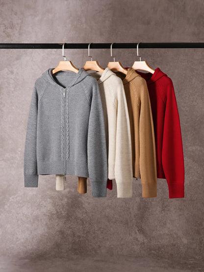 | Cashmere Hooded Cardigan