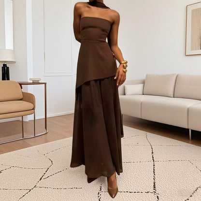Backless Split Knit Sheer Maxi Dress