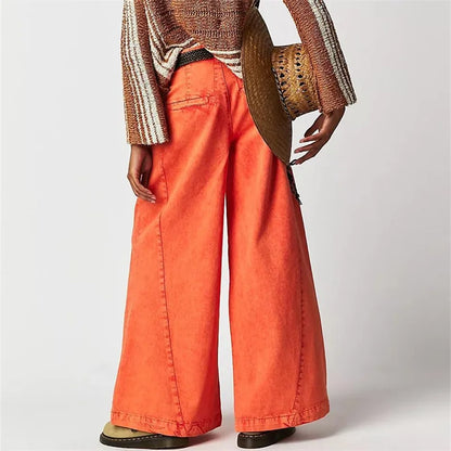 | Pleated Wide-Leg Jeans