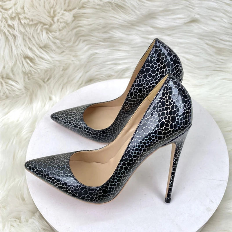 Black Patent Pointy Toe High Heel Celebrity Party Shoes