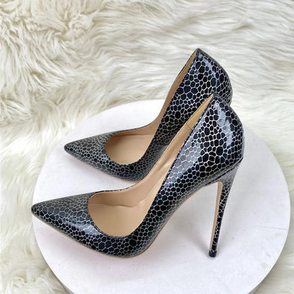 Black Patent Pointy Toe High Heel Celebrity Party Shoes