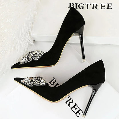 Rhinestone Bowknot High Heel Party Pumps for Women