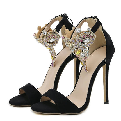 Rhinestone High Heel Sandals for Women