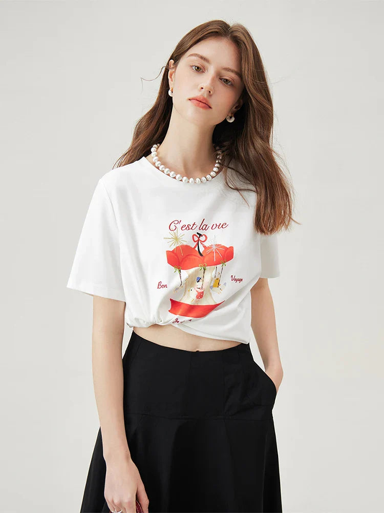 Commuting Printed Casual T-shirt