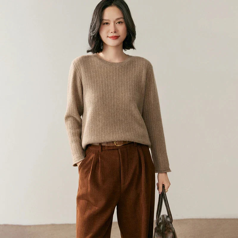 | Ribbed Cashmere Crewneck
