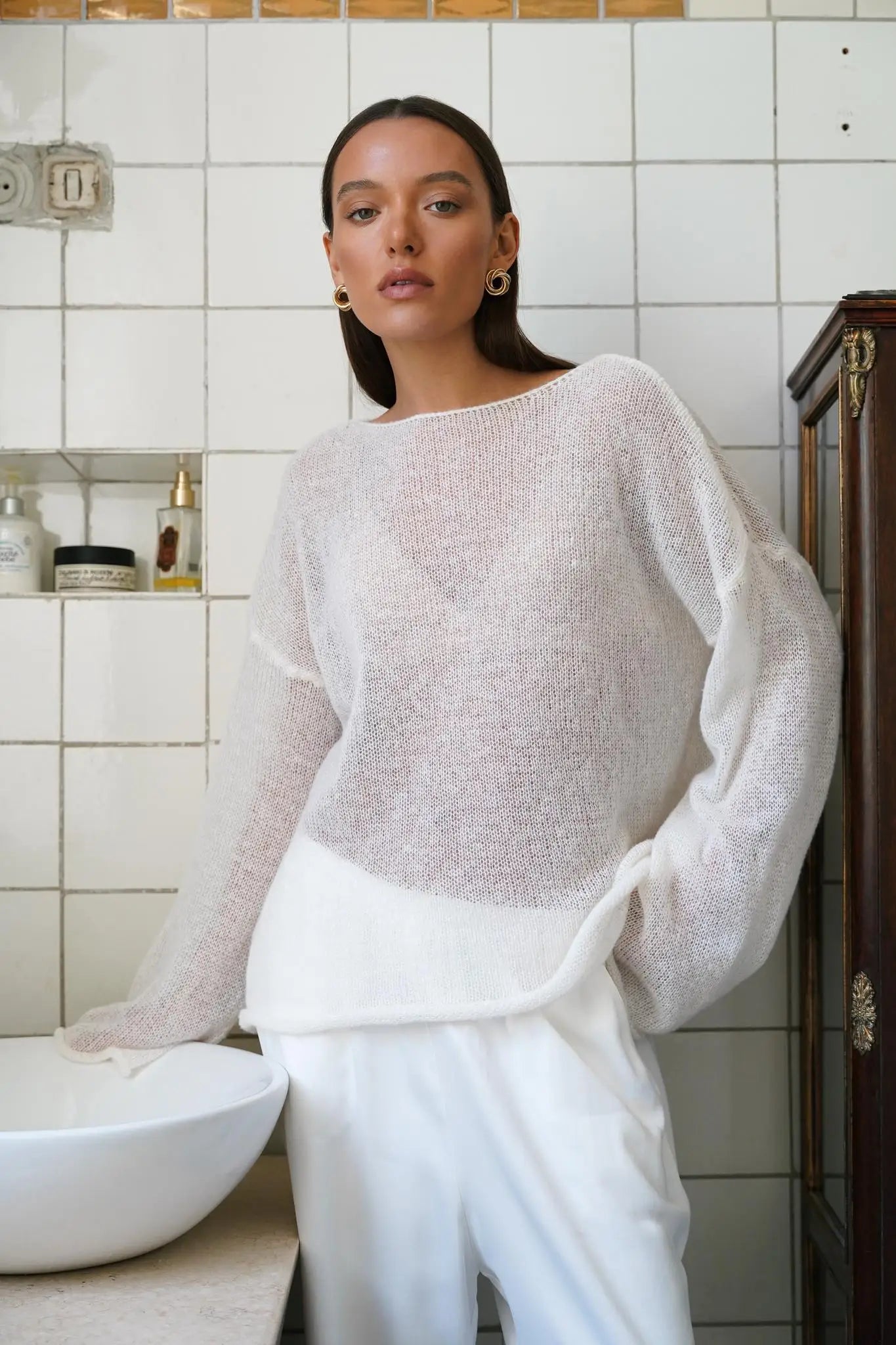 | Relaxed Crewneck Sweater