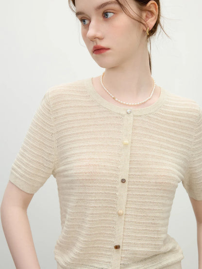Crochet Knit Linen Vacation Cardigan