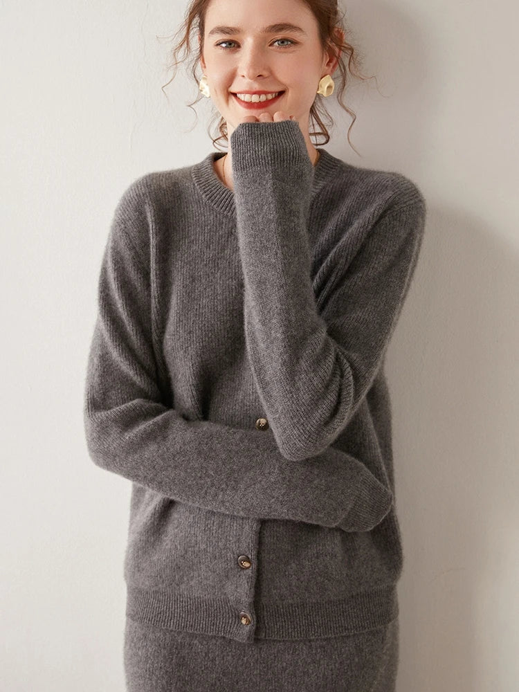 | Cashmere Button Cardigan