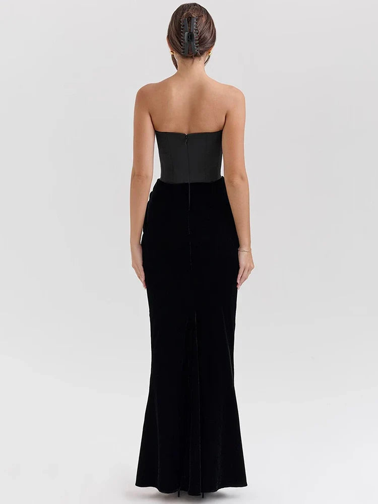 Strapless Sleeveless Club Long Bodycon Dress