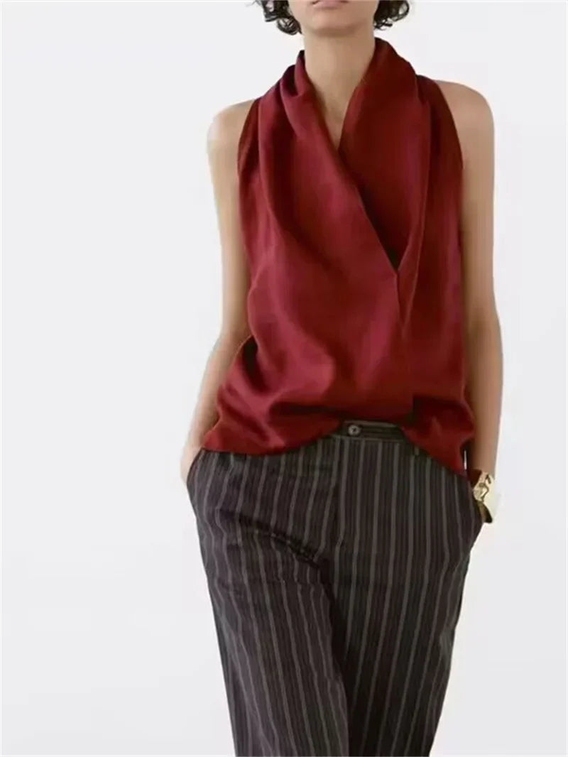 | Drape Linen Vest