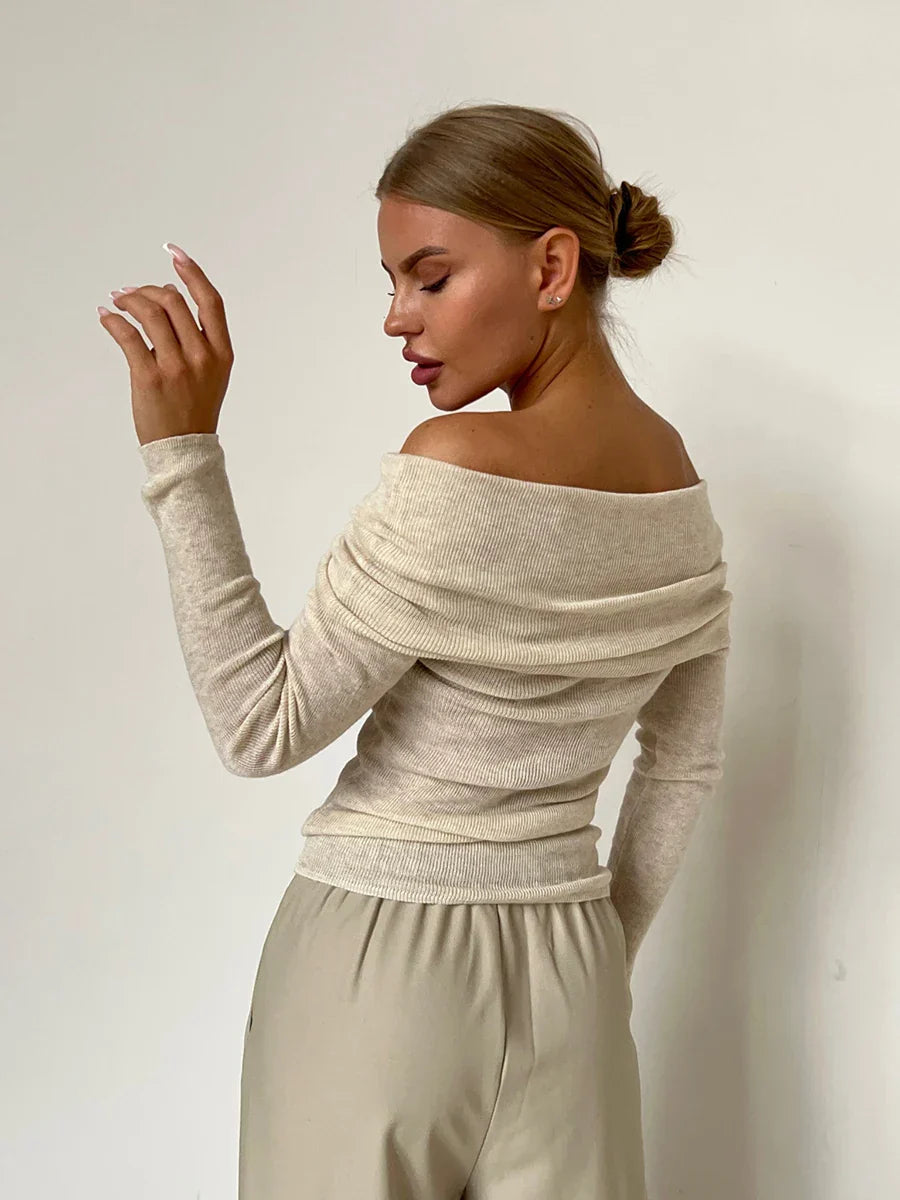 | Off-Shoulder Knit Top