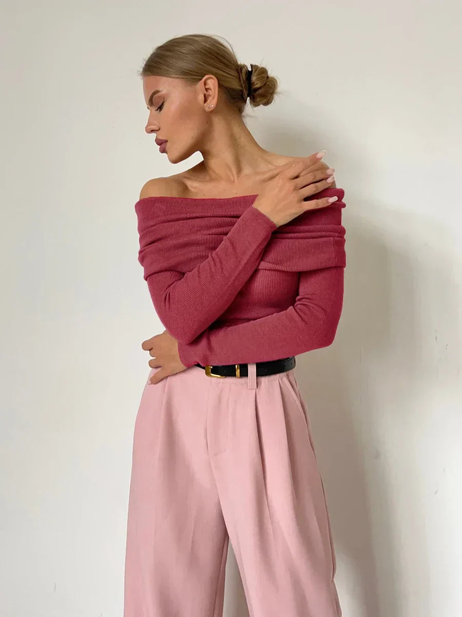 | Off-Shoulder Knit Top