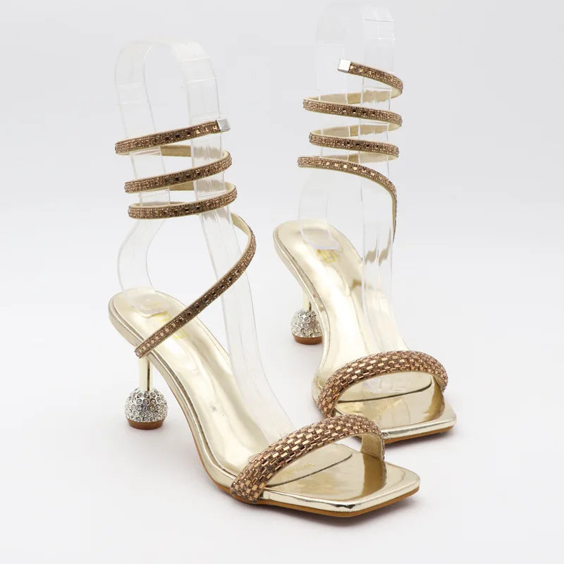 Rhinestone Fairy Open-toe High Heel Rome Sandals for Women