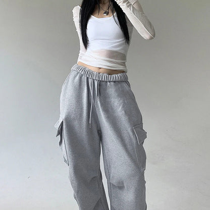 Solid Drawstring Cargo Pant