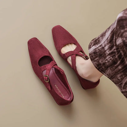 | Buckled Suede Mule
