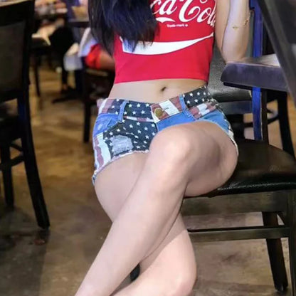 Classic Red Vintage Denim Short