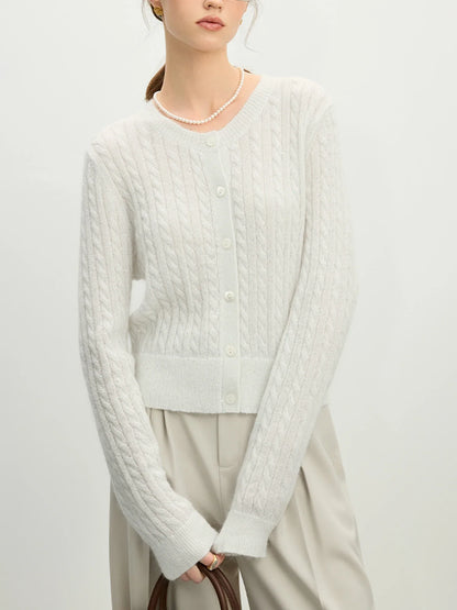 Beaded Round Neck Silk Blue Cardigan