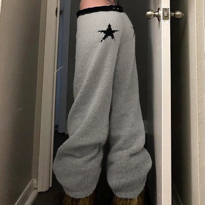 Star Pattern Knit Flared Pant