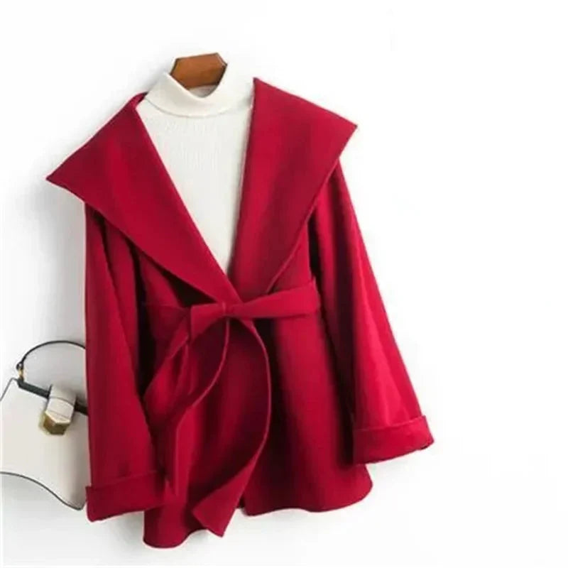 | Long Pointed Coat in Camel Hair