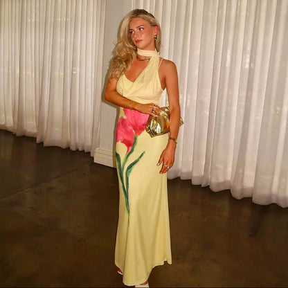 Slim Floral Fishtail Cami Vacation Dress