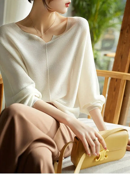 | Draped Knit Sweater Top