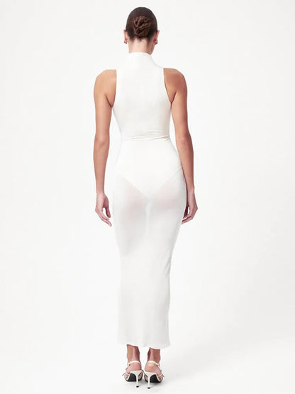 Sheer Off-shoulder Bodycon Vacation Dress