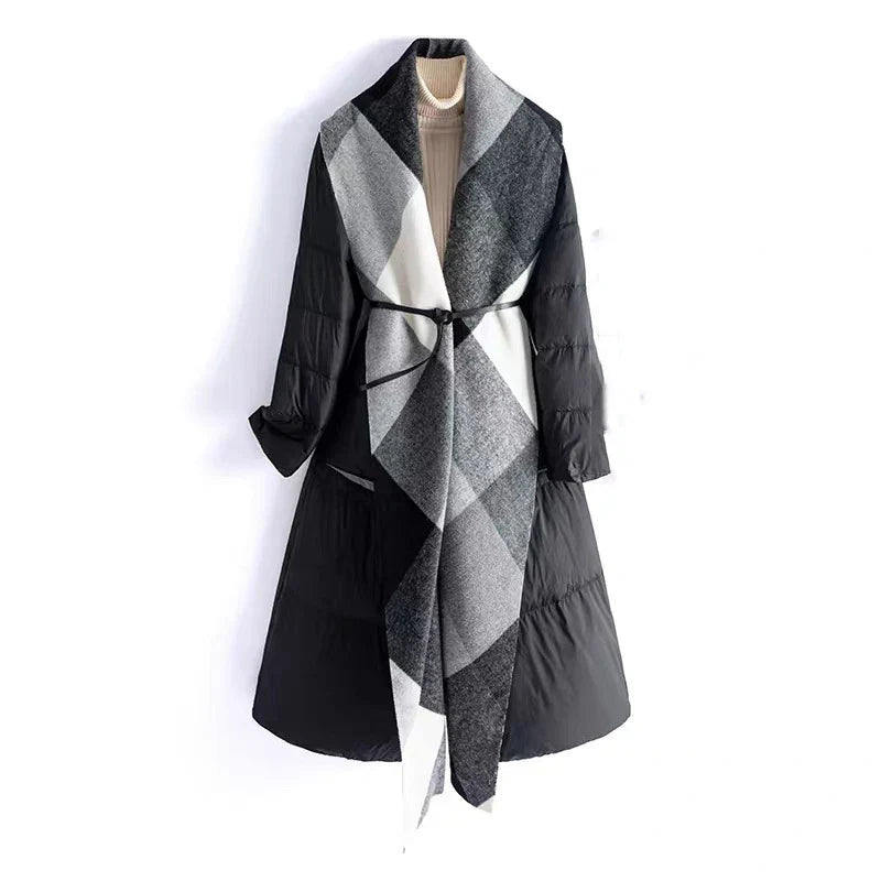 | Wool-Panel Down Coat