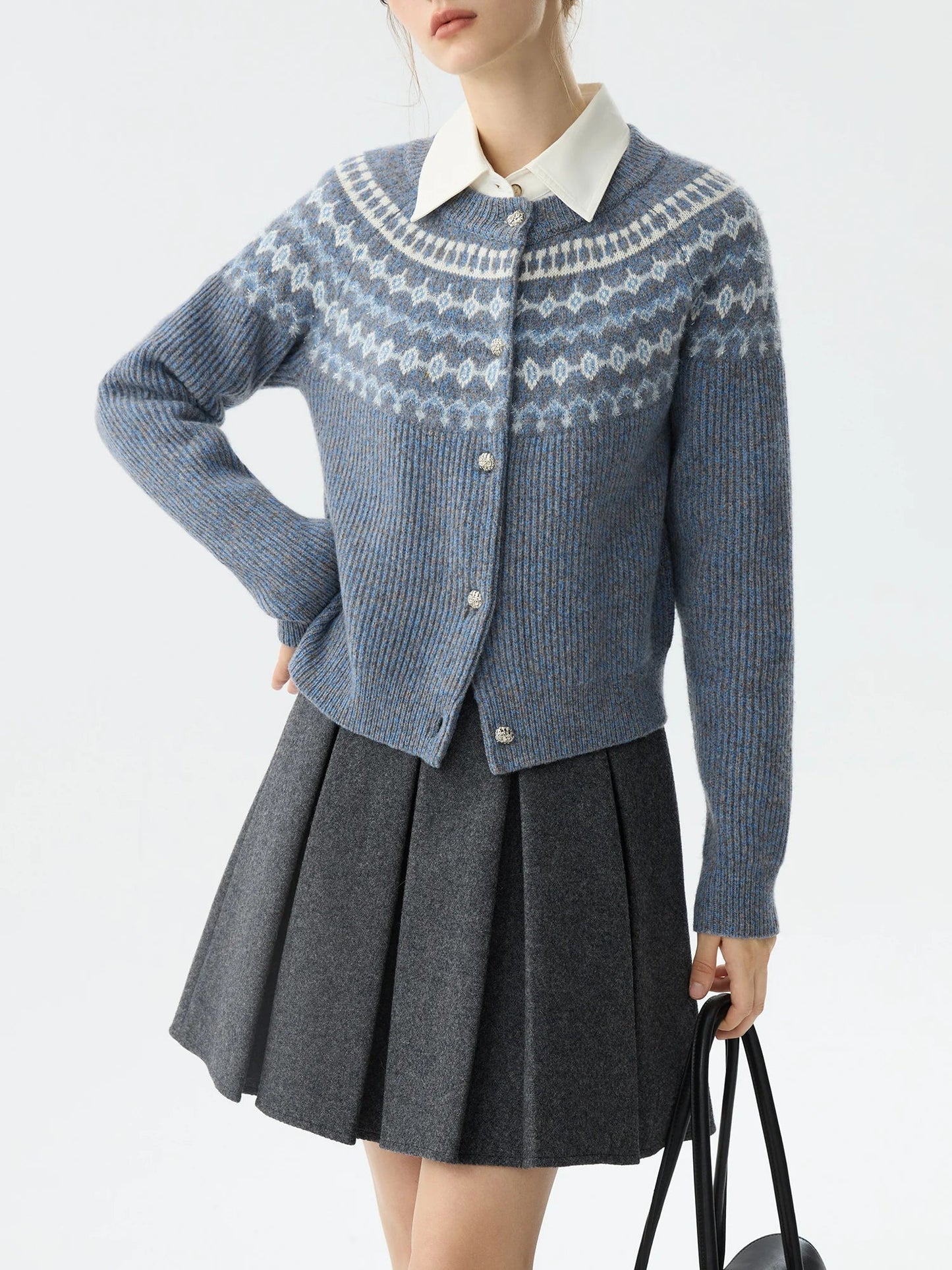 Vintage Jacquard Knit Winter Cardigan