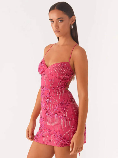 Sequins Spaghetti Sparkle Club Bodycon Dress