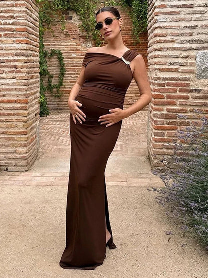 Off Shoulder Metal Patchwork Prom Dress