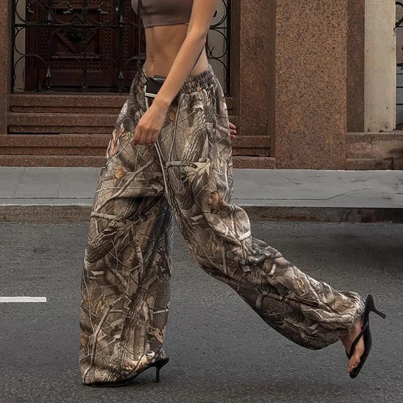Printed Drawstring Wide Pant