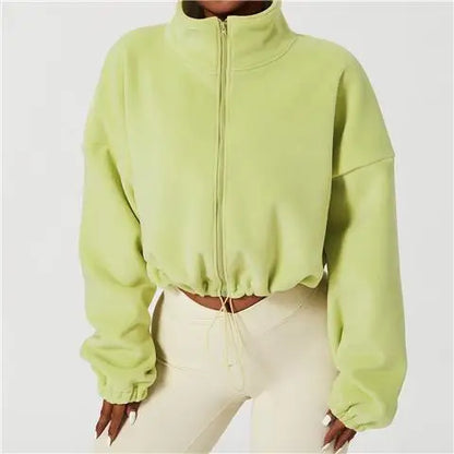Patchwork Shirring Zipper Coat
