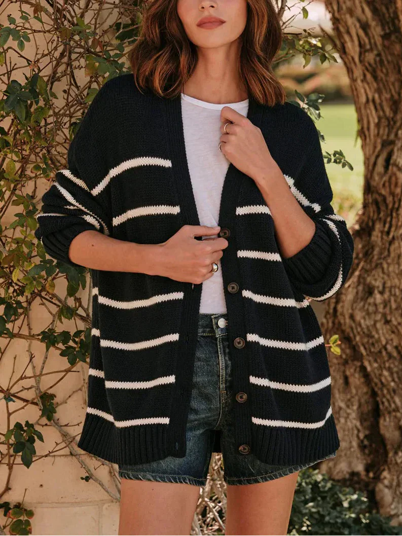 | Organic Striped Cardigan