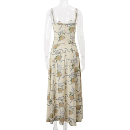 Floral Print Spaghetti Strap Midi Dress