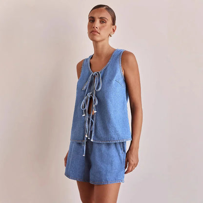 | Denim Tie Set