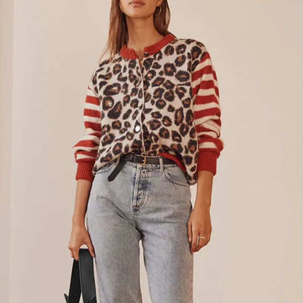 | Leopard Striped Top